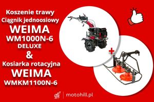 Mowing grass with Weima WM1000N-6 Deluxe tiller with Weima WMKM1100N-6 rotary mower