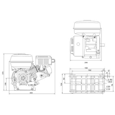 Petrol engine Grünwelt GW170F-Q Shaft Ø19.05mm