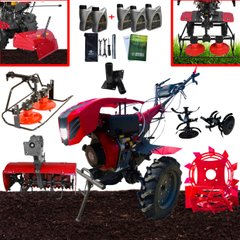 AKTIVE SET WM1100BE-6 DIFF PRESTIGE TWO-WHEEL TRACTOR WITH ROTARY MOWER AND BACK ROTARY